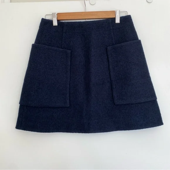 COS Wool Mini Skirt Navy - Picture 5 of 8